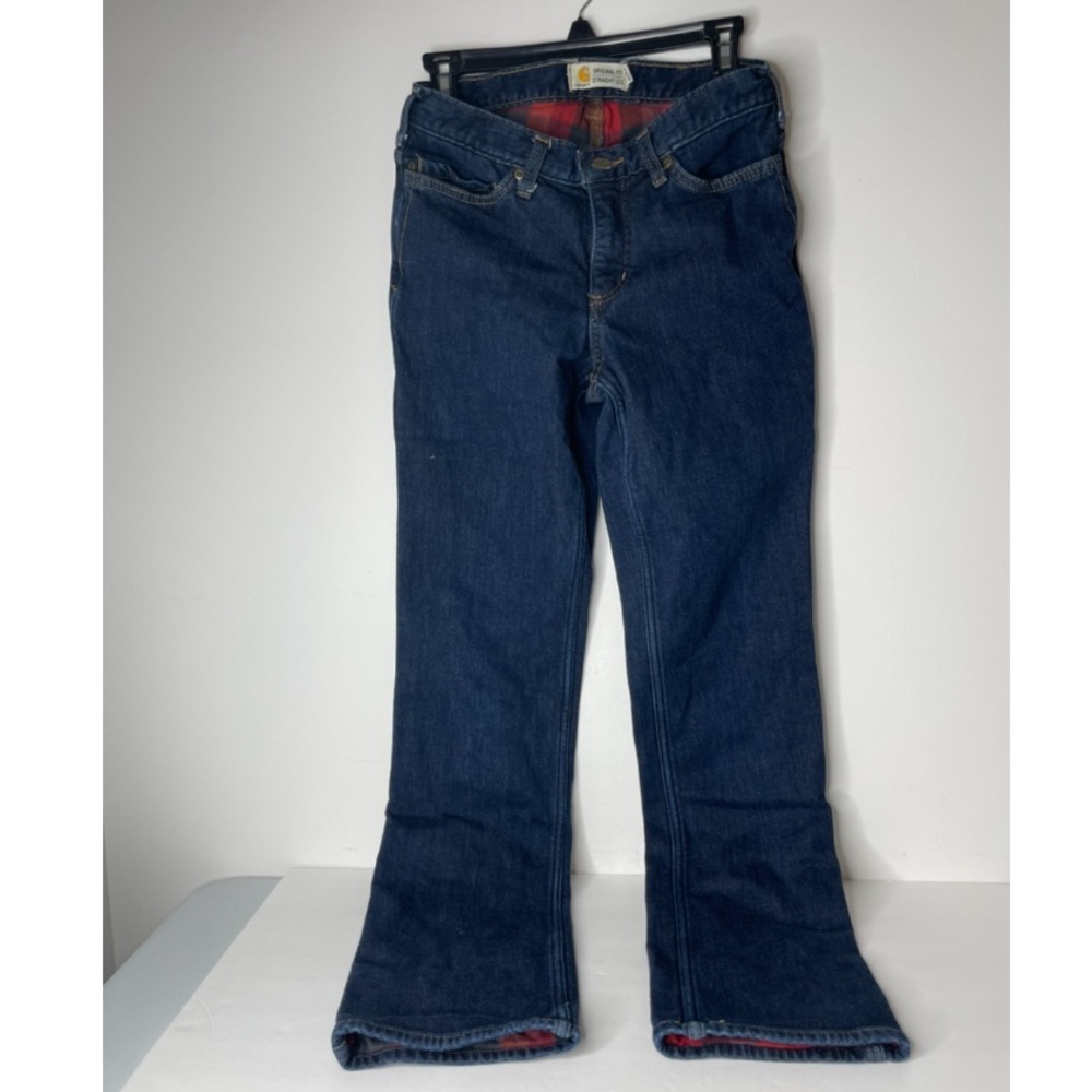 Carrhartt Women's Original Fit blain Flannel Lined Straight Leg Jeans Size 4 30”